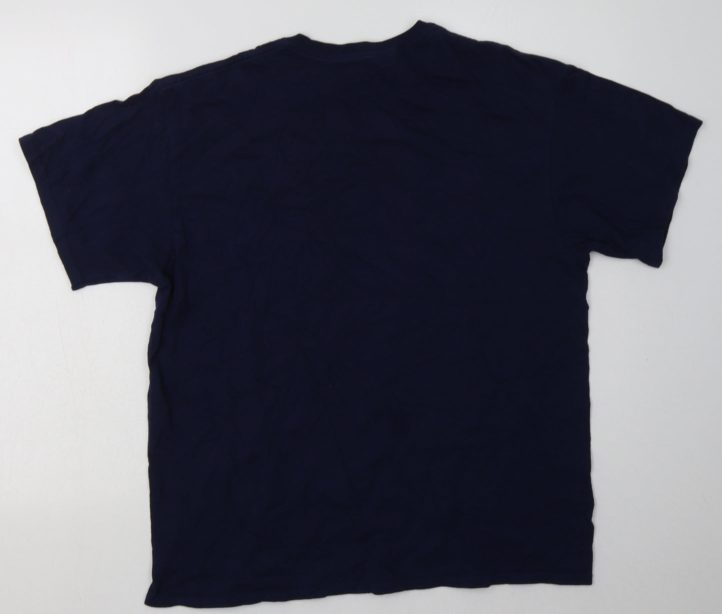 Delta Mens Blue  Cotton  T-Shirt Size L Crew Neck  - death valley