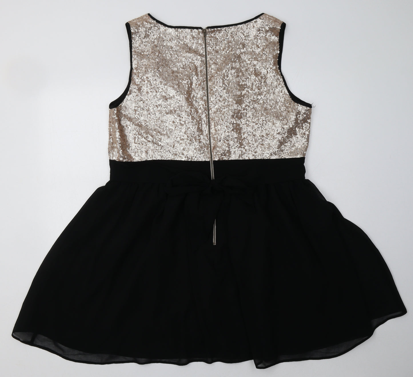 Dorothy Perkins Womens Gold  Polyester A-Line  Size 20  Scoop Neck Zip