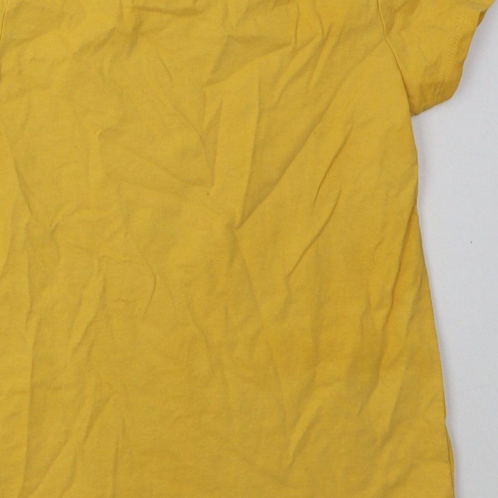 Nutmeg Girls Yellow  Cotton Basic T-Shirt Size 9-10 Years Crew Neck Pullover - hulacorn