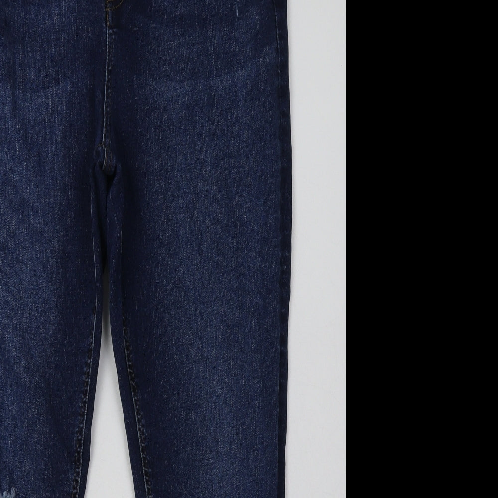 Primark Womens Blue  Cotton Skinny Jeans Size 18 L30 in Regular Button