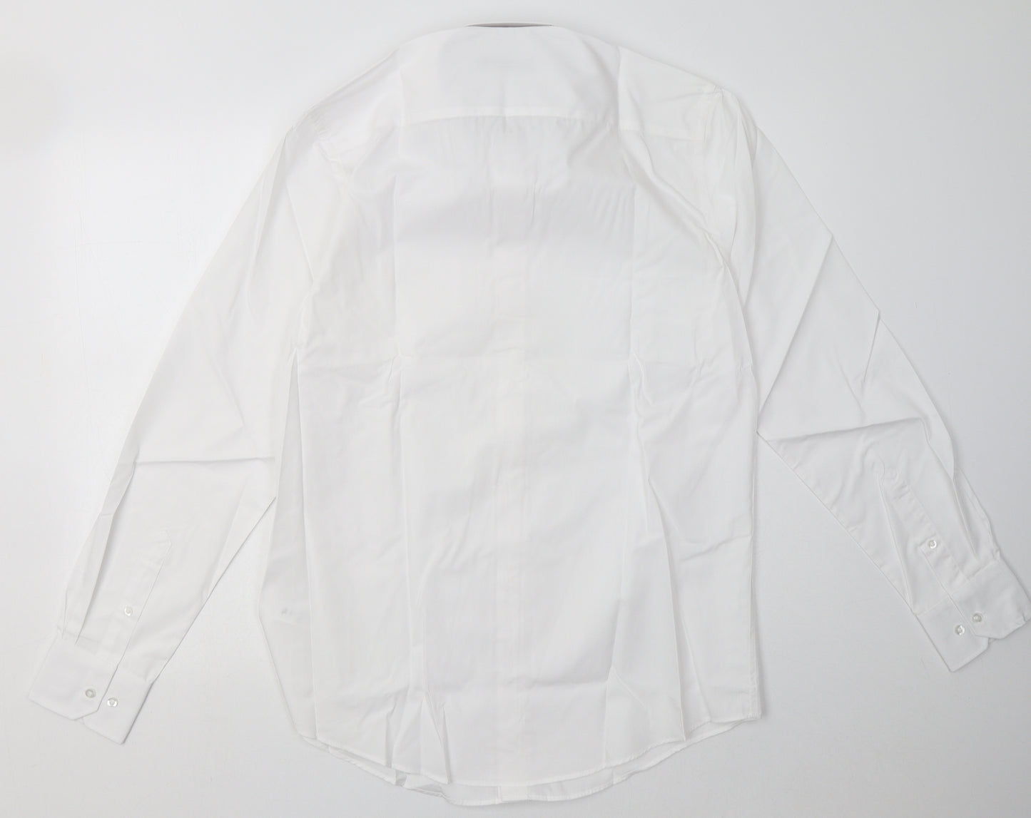 sainsburys Mens White  Cotton  Button-Up Size 15.5 Collared Button