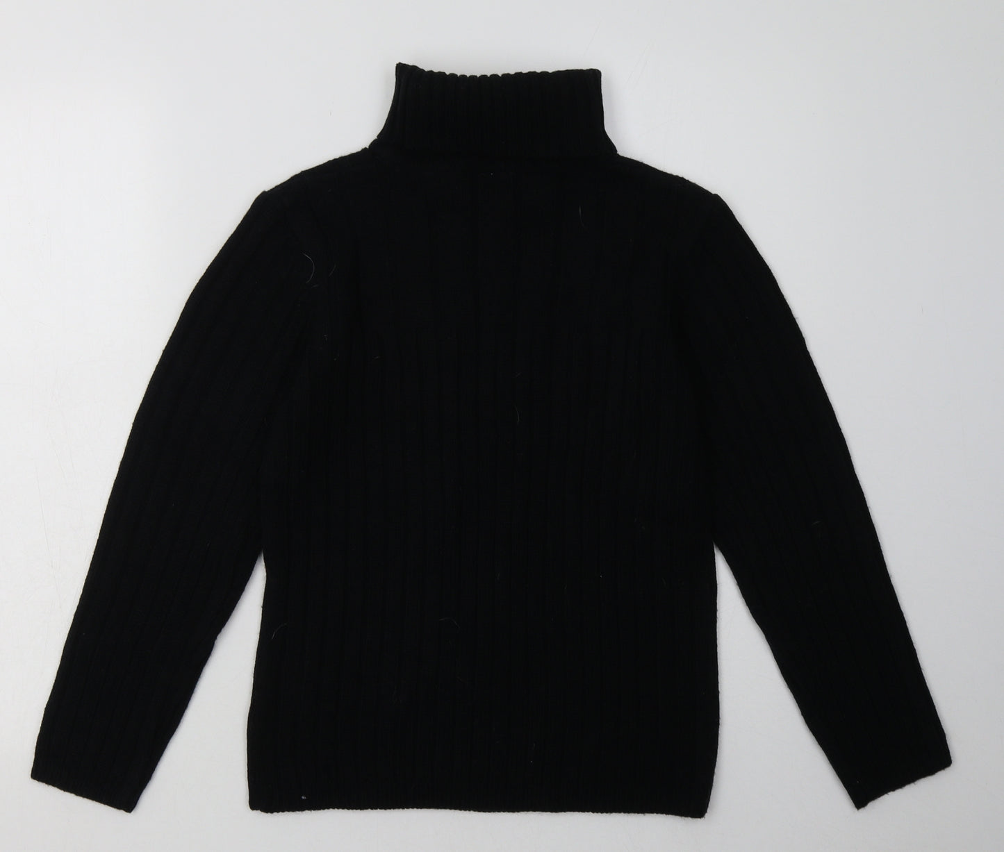 Preworn Womens Black  Acrylic Pullover Sweatshirt Size 12  Pullover
