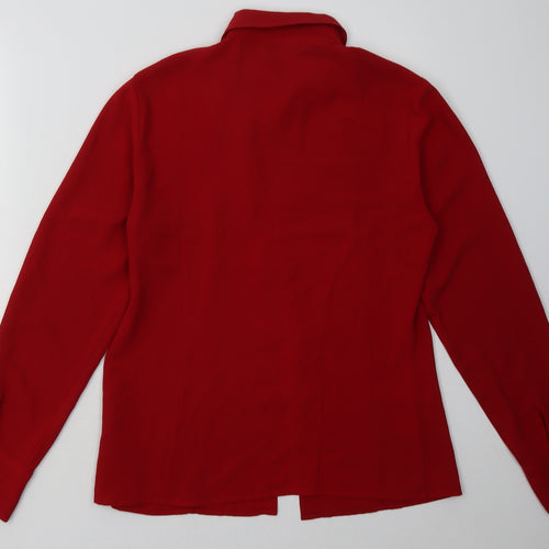 Debenhams Womens Red  Polyester Basic Button-Up Size 12 Collared