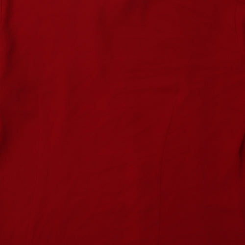 Debenhams Womens Red  Polyester Basic Button-Up Size 12 Collared