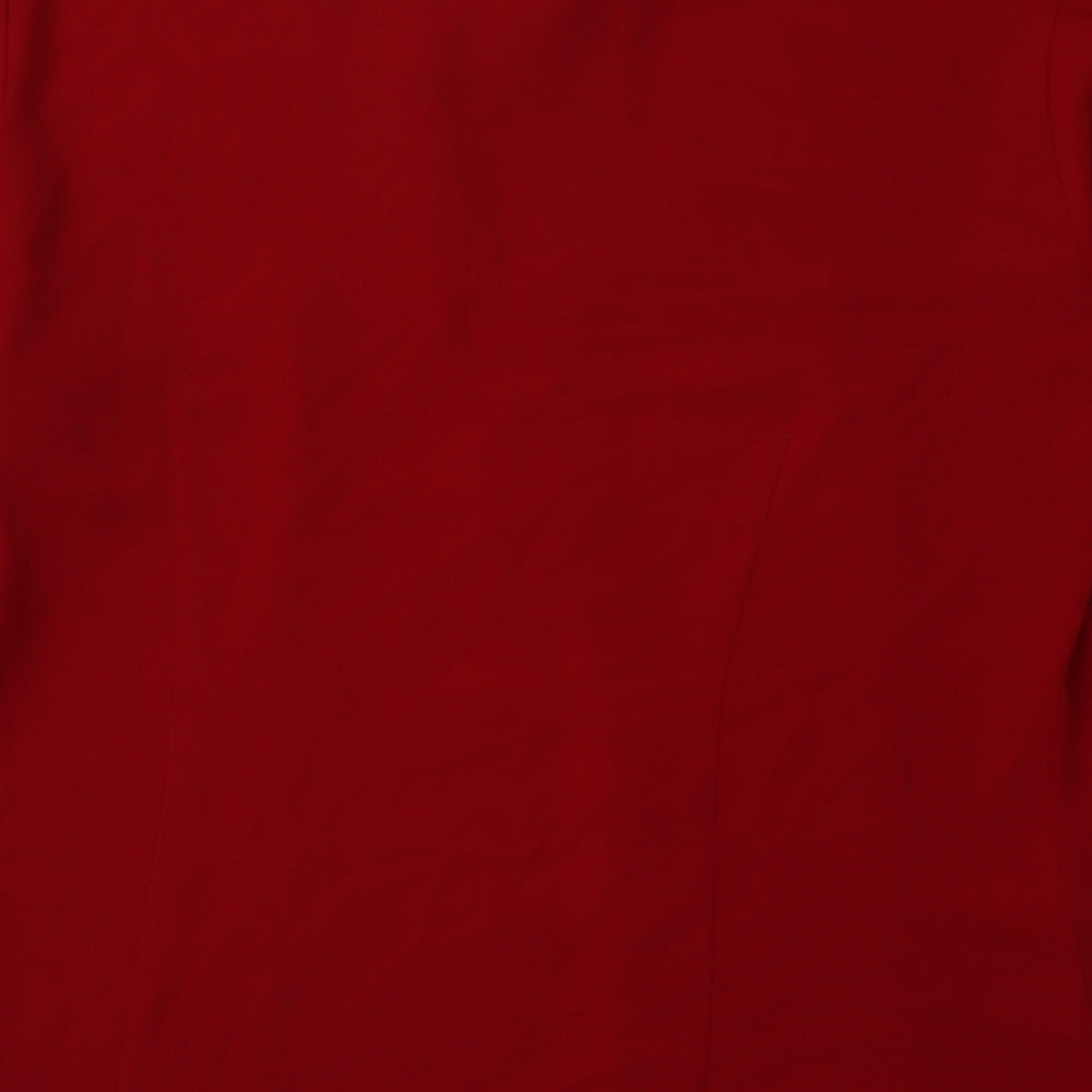Debenhams Womens Red  Polyester Basic Button-Up Size 12 Collared