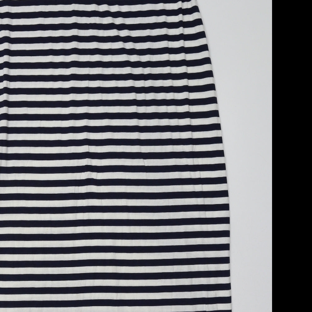 George Womens Blue Striped Viscose A-Line Skirt Size 18