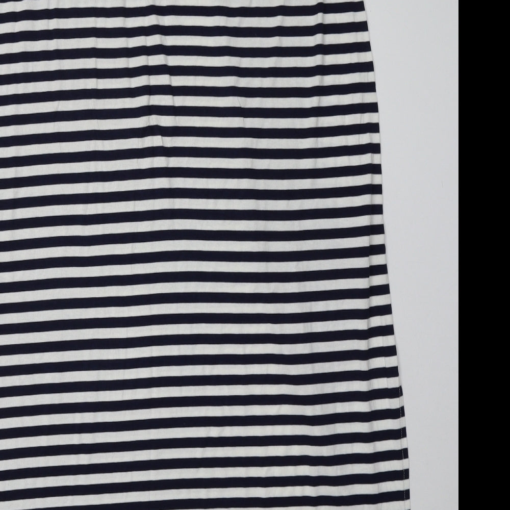 George Womens Blue Striped Viscose A-Line Skirt Size 18
