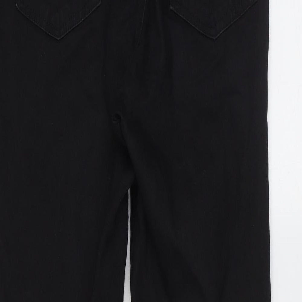F&F Womens Black  Cotton Skinny Jeans Size 10 L26 in Extra-Slim Zip