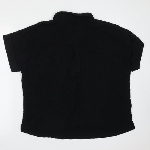 Select Womens Black  Viscose Basic Blouse Size 16 Collared