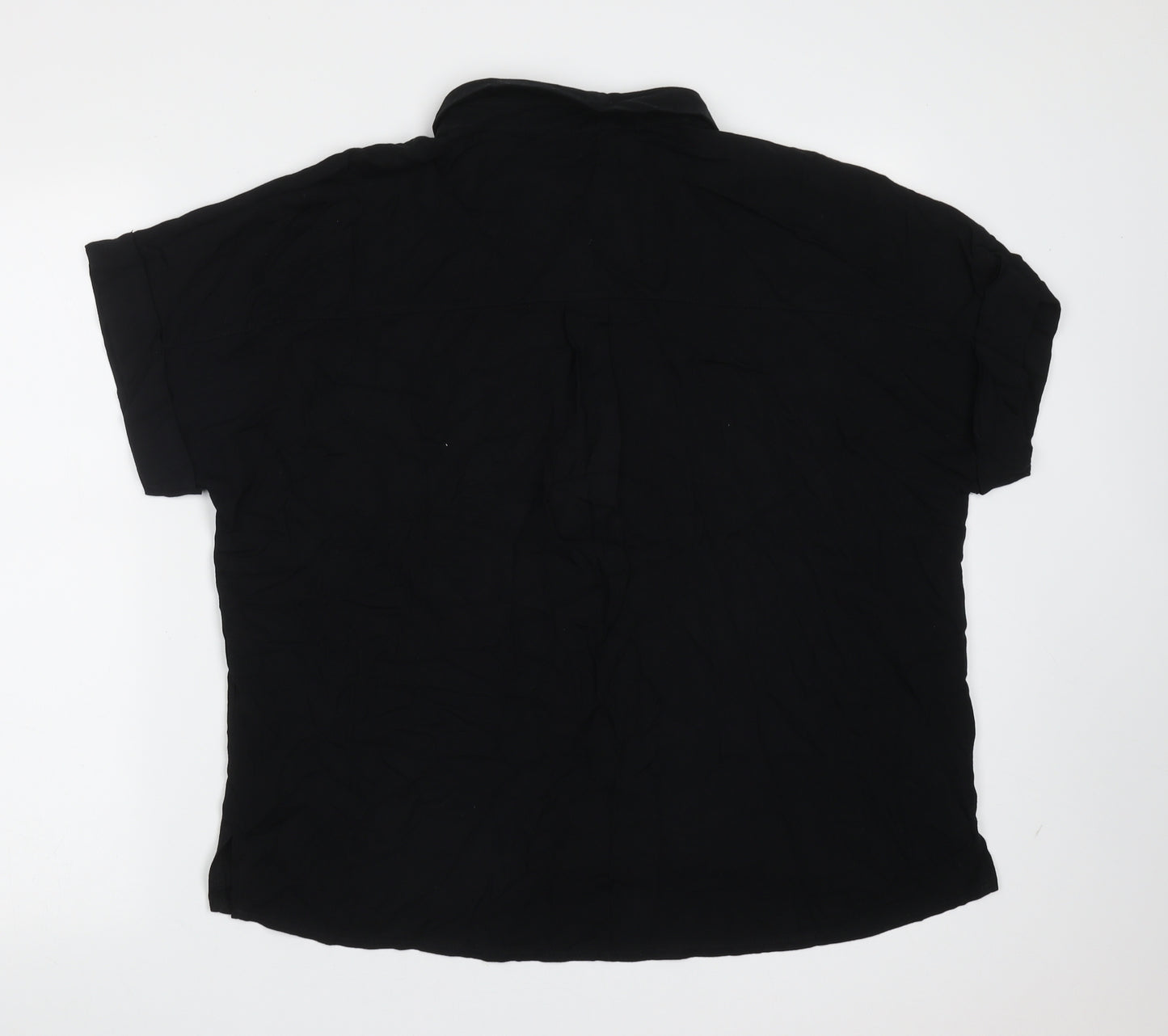 Select Womens Black  Viscose Basic Blouse Size 16 Collared