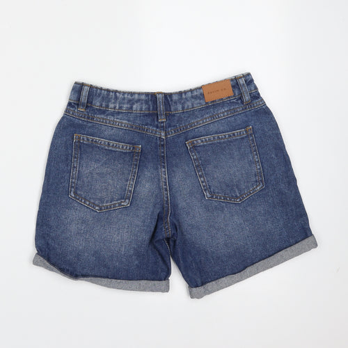 Primark Girls Blue  Cotton Bermuda Shorts Size 11-12 Years  Regular Zip - distressed