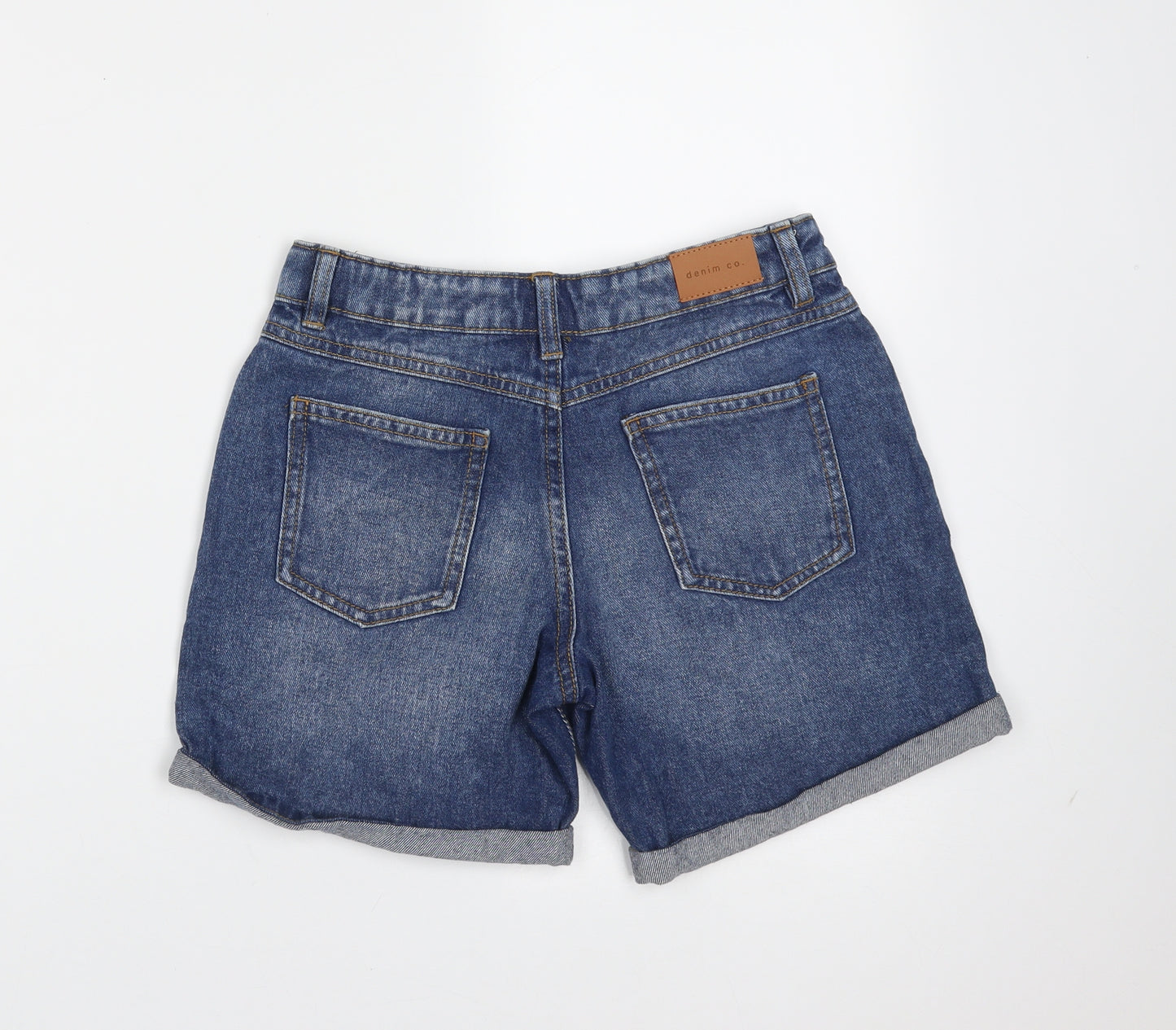 Primark Girls Blue  Cotton Bermuda Shorts Size 11-12 Years  Regular Zip - distressed