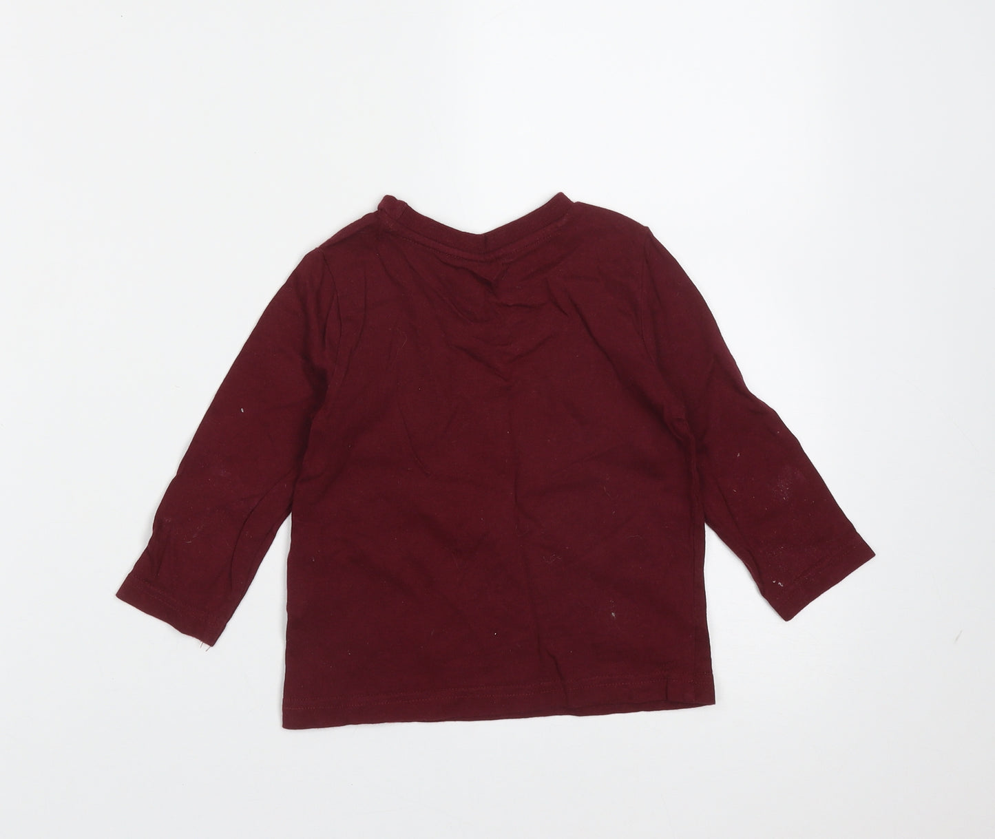 F&F Boys Purple  Cotton Basic T-Shirt Size 18-24 Months Round Neck  - adventure