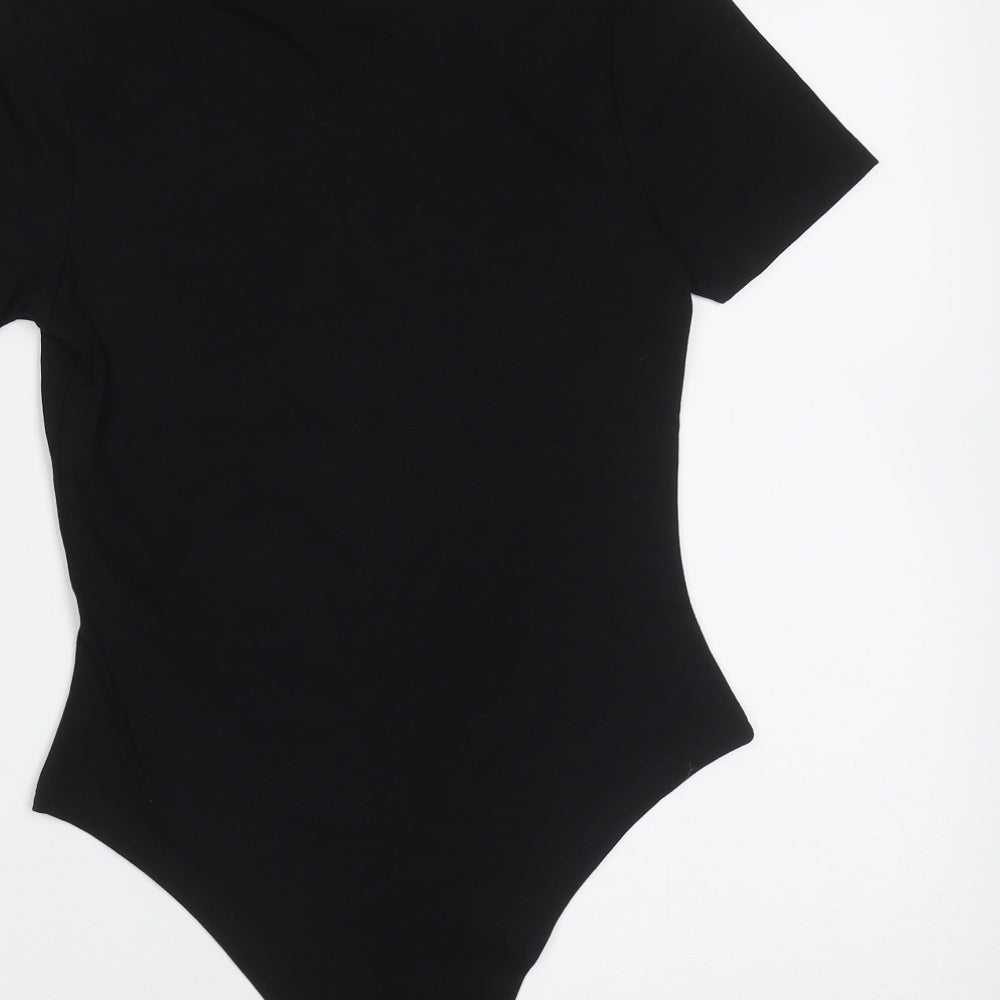 Primark Womens Black  Cotton Bodysuit One-Piece Size XS