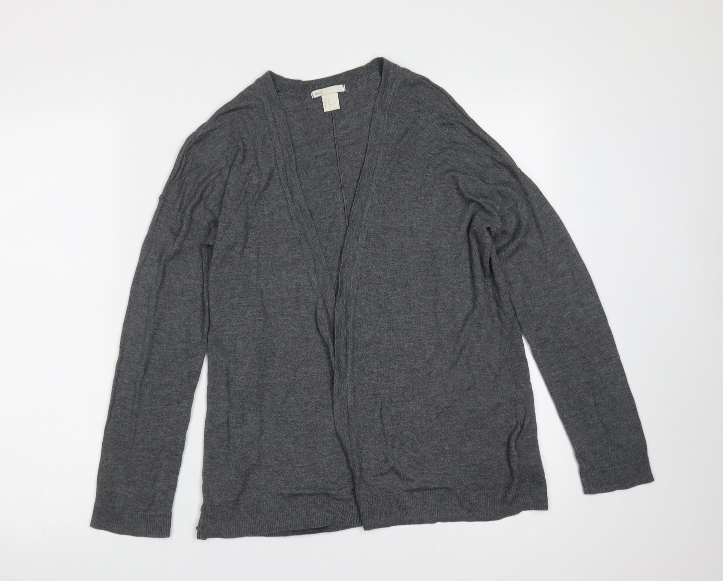 H&M Womens Grey V-Neck  Viscose Cardigan Jumper Size S