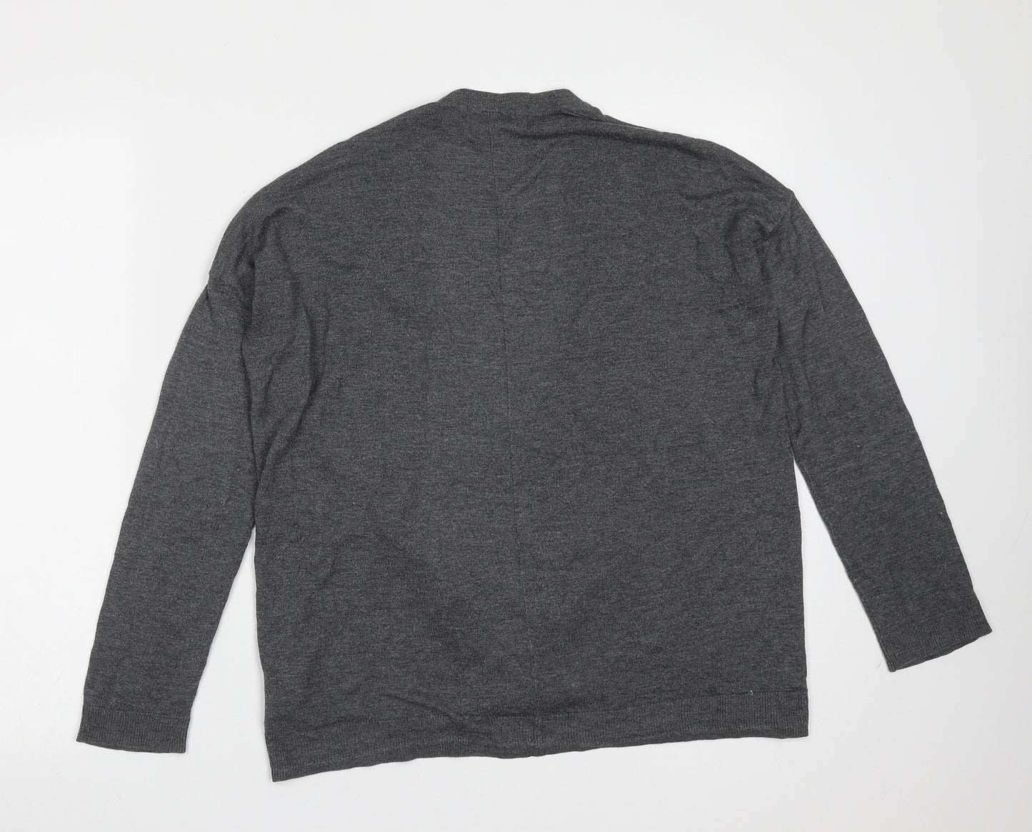 H&M Womens Grey V-Neck  Viscose Cardigan Jumper Size S