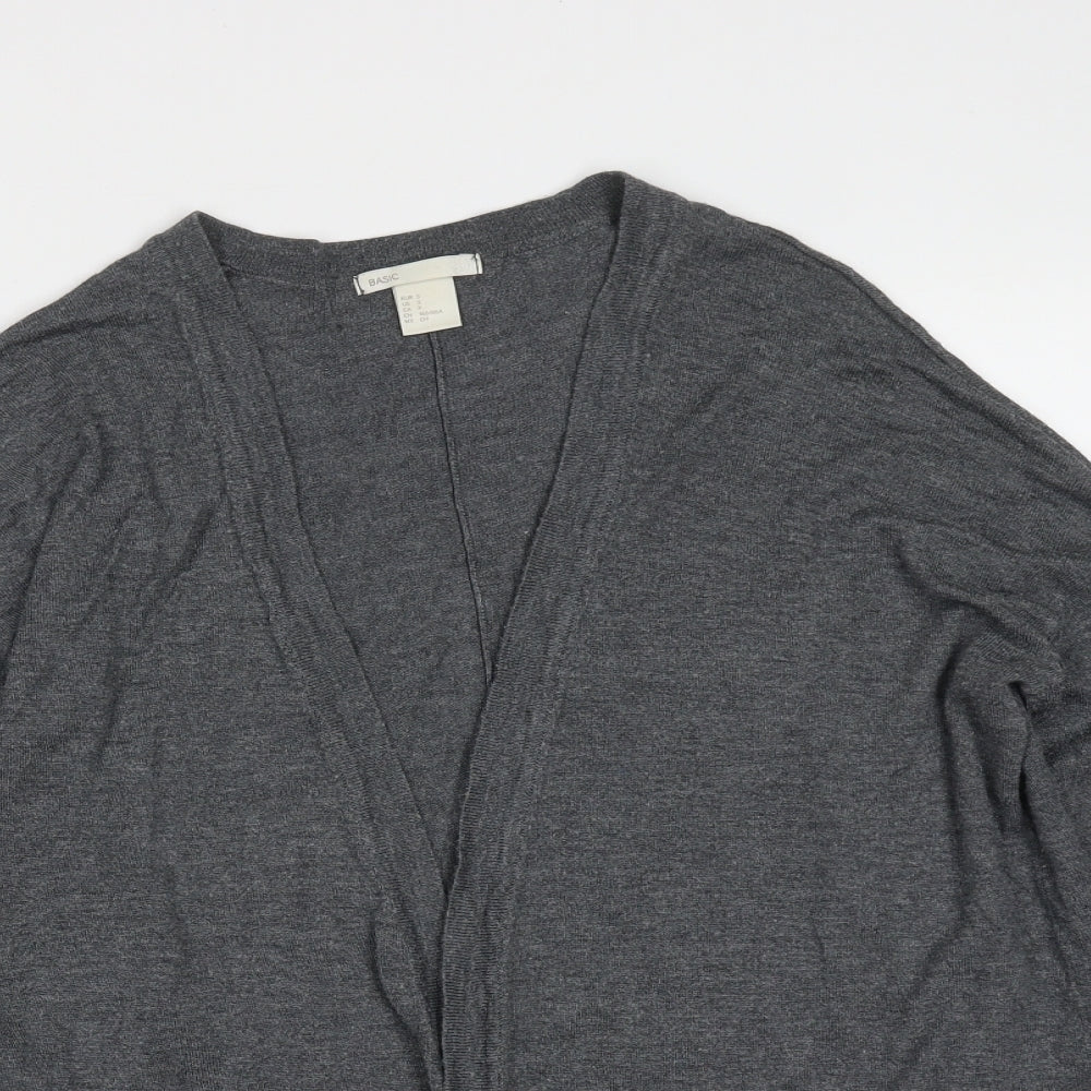 H&M Womens Grey V-Neck  Viscose Cardigan Jumper Size S