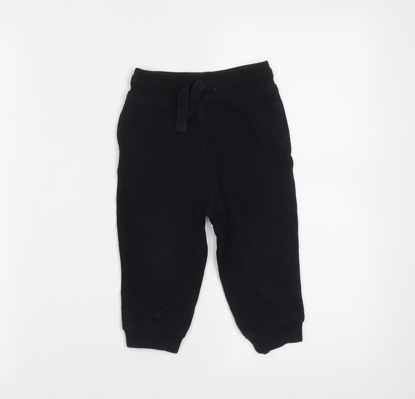 NEXT Baby Black  Cotton Jogger Trousers Size 12-18 Months  Drawstring