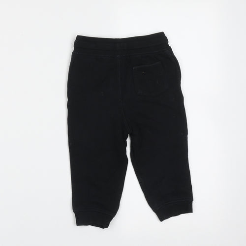 NEXT Baby Black  Cotton Jogger Trousers Size 12-18 Months  Drawstring