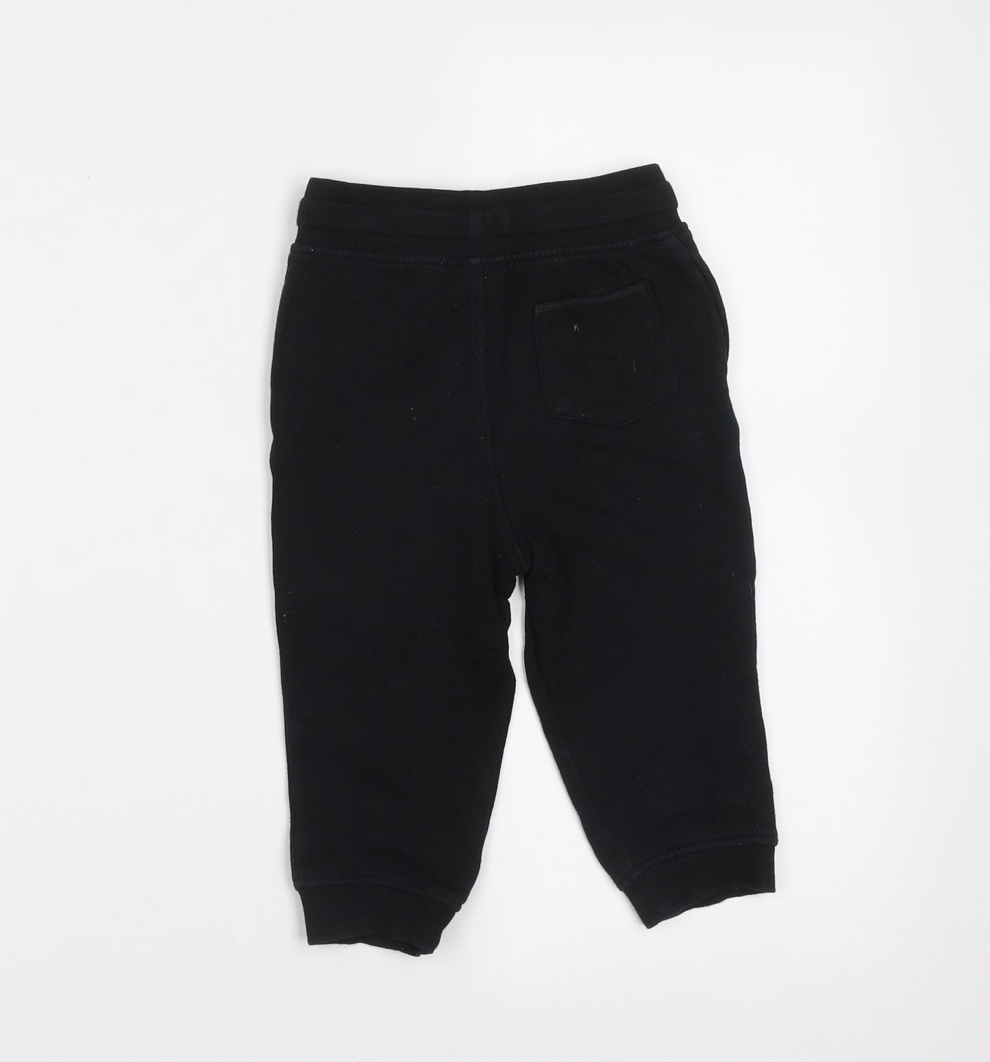 NEXT Baby Black  Cotton Jogger Trousers Size 12-18 Months  Drawstring