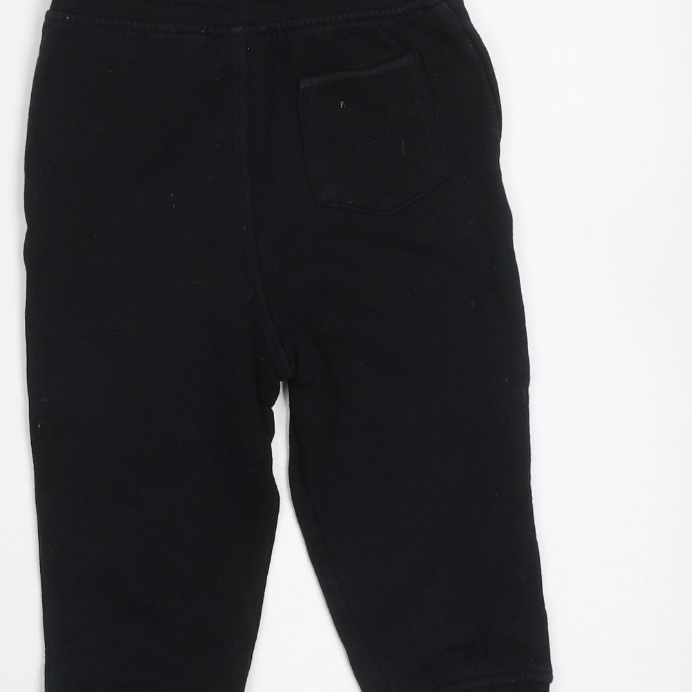 NEXT Baby Black  Cotton Jogger Trousers Size 12-18 Months  Drawstring