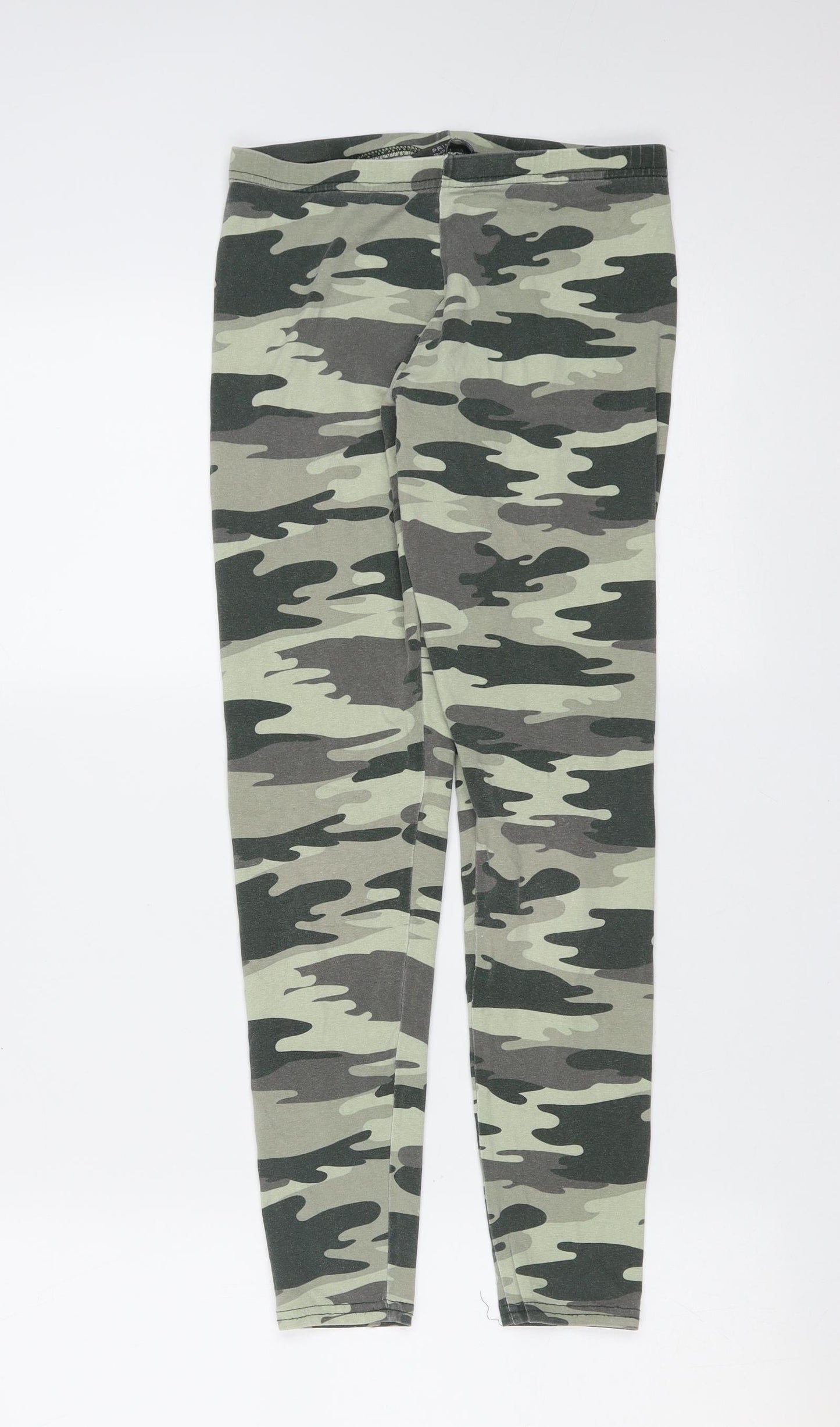 Primark Girls Green Camouflage Cotton Carrot Trousers Size 12-13 Years  Extra-Slim  - leggings