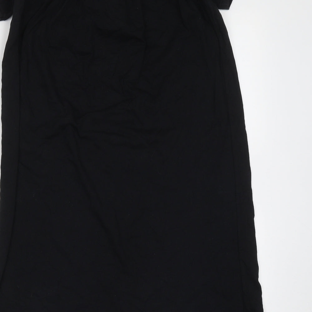 River Island Womens Black  Cotton T-Shirt Dress  Size 8  Round Neck  - california