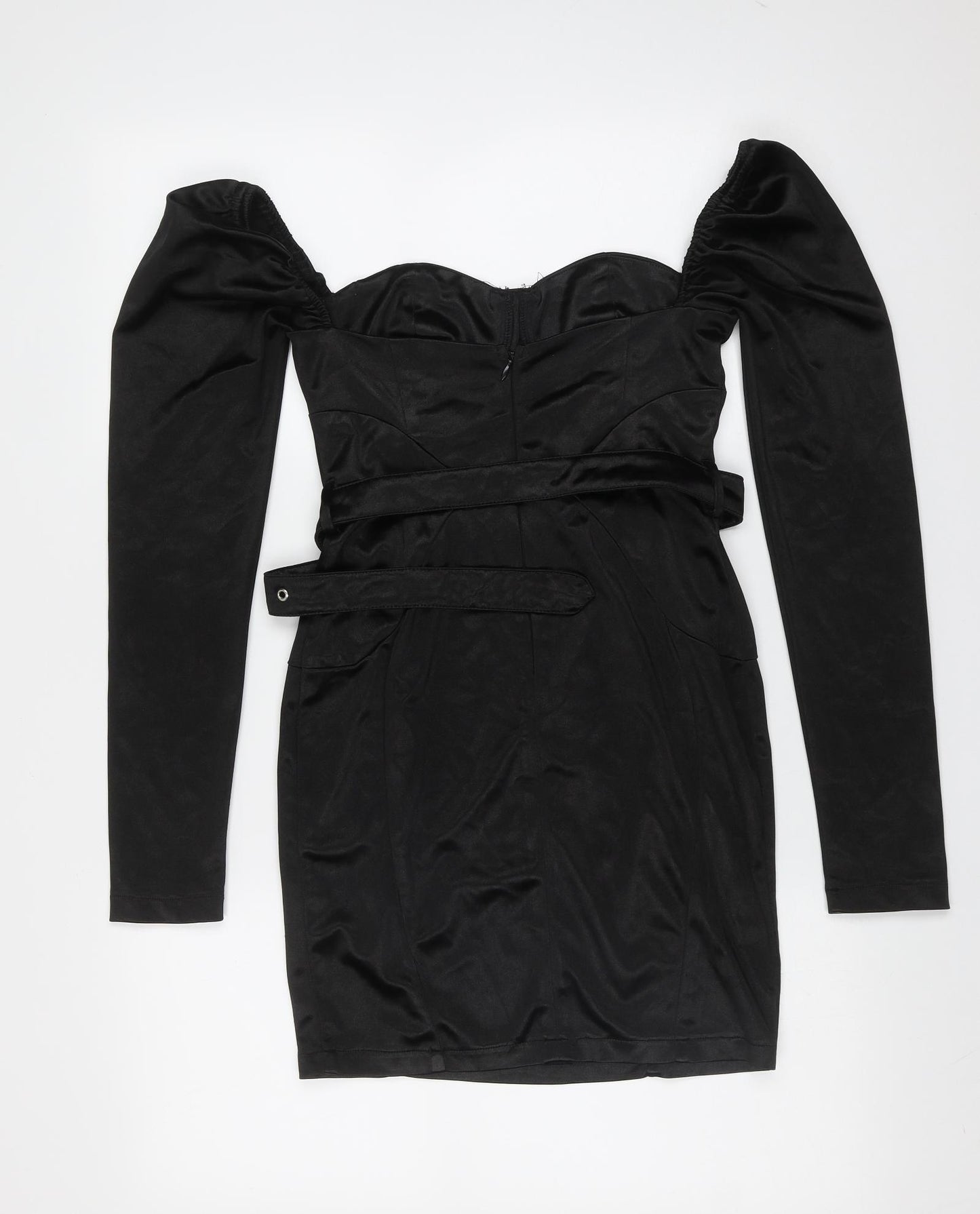 PRETTYLITTLETHING Womens Black  Polyester Mini  Size 8  Sweetheart
