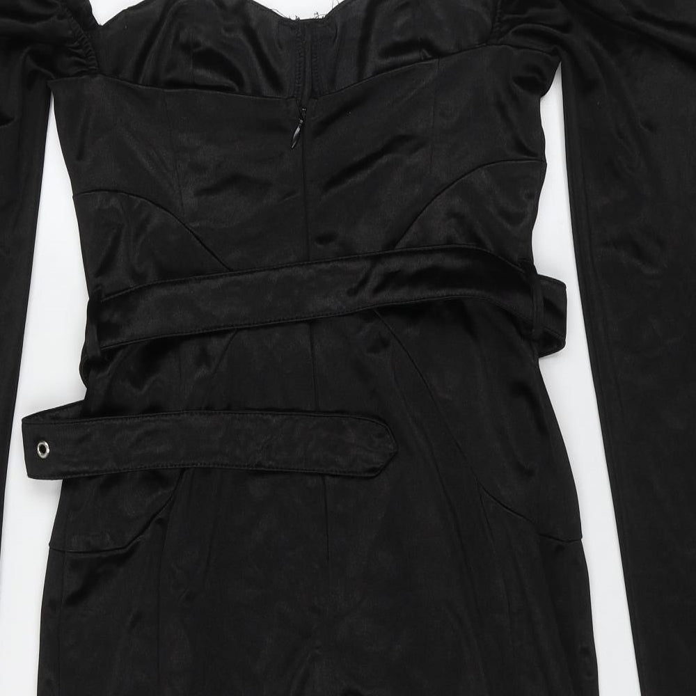 PRETTYLITTLETHING Womens Black  Polyester Mini  Size 8  Sweetheart