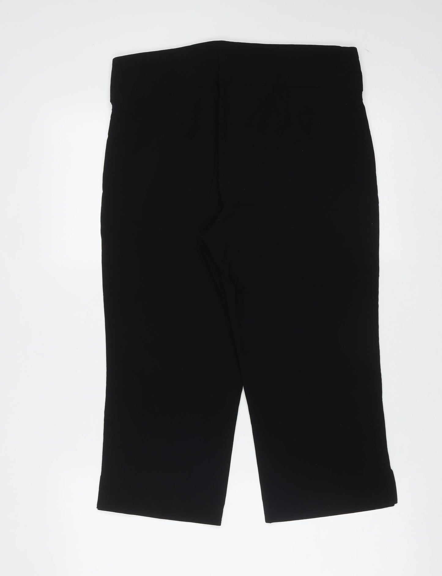 AMARANTO Womens Black  Viscose Cropped Trousers Size 16 L20 in Regular