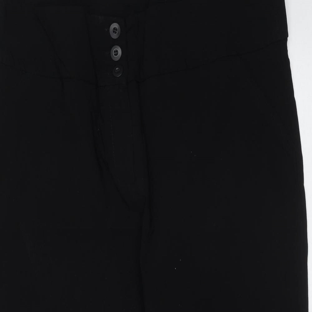 AMARANTO Womens Black  Viscose Cropped Trousers Size 16 L20 in Regular