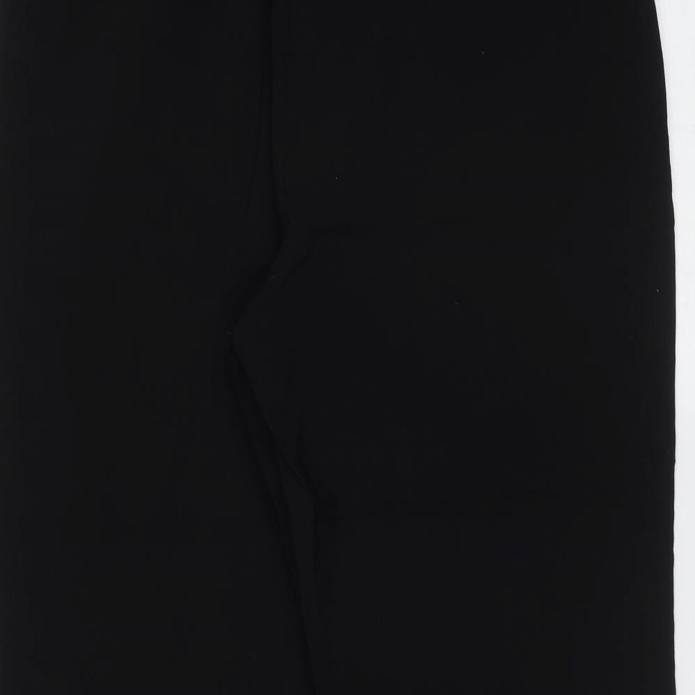 AMARANTO Womens Black  Viscose Cropped Trousers Size 16 L20 in Regular