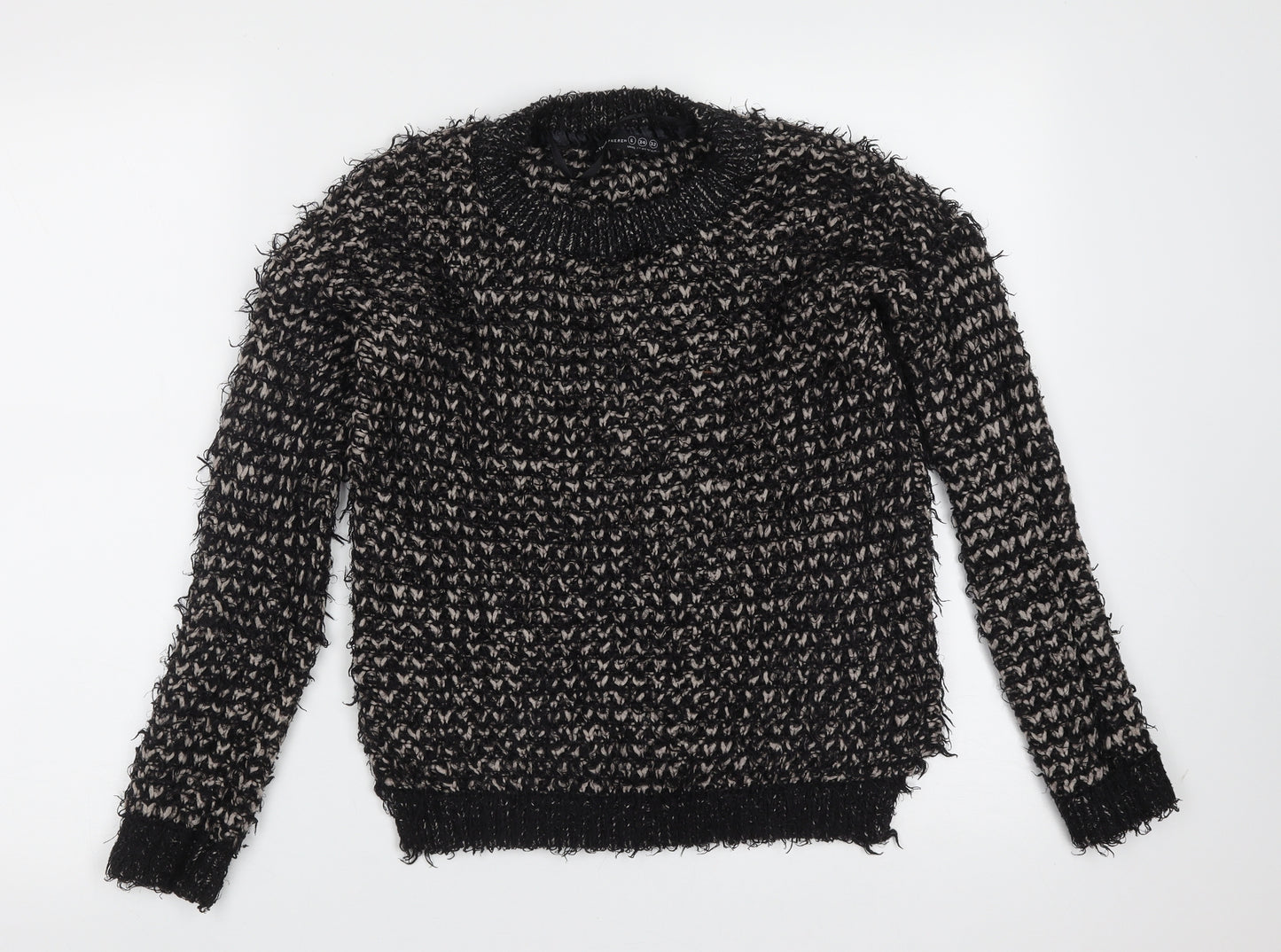 Primark Womens Black Round Neck  Polyester Pullover Jumper Size 6