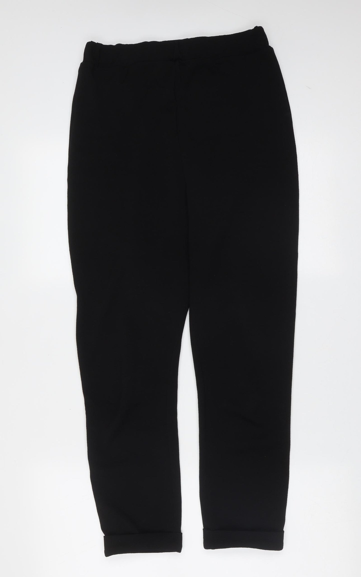 Boohoo Womens Black  Polyester Trousers  Size 10 L25 in Regular
