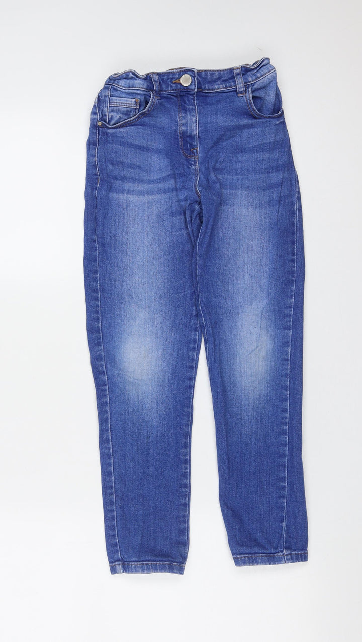 NEXT Girls Blue  Cotton Straight Jeans Size 9 Months  Regular Zip