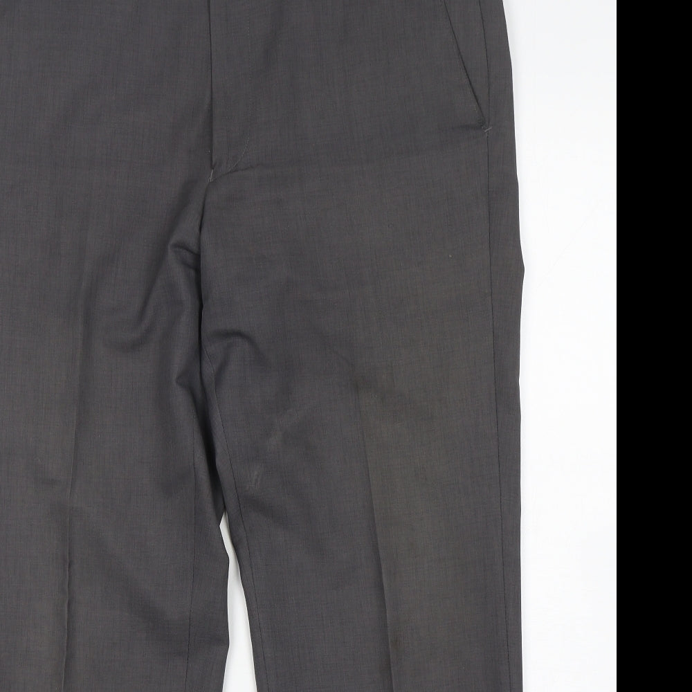 M&S Mens Grey  Polyester Trousers  Size 36 L31 in Regular
