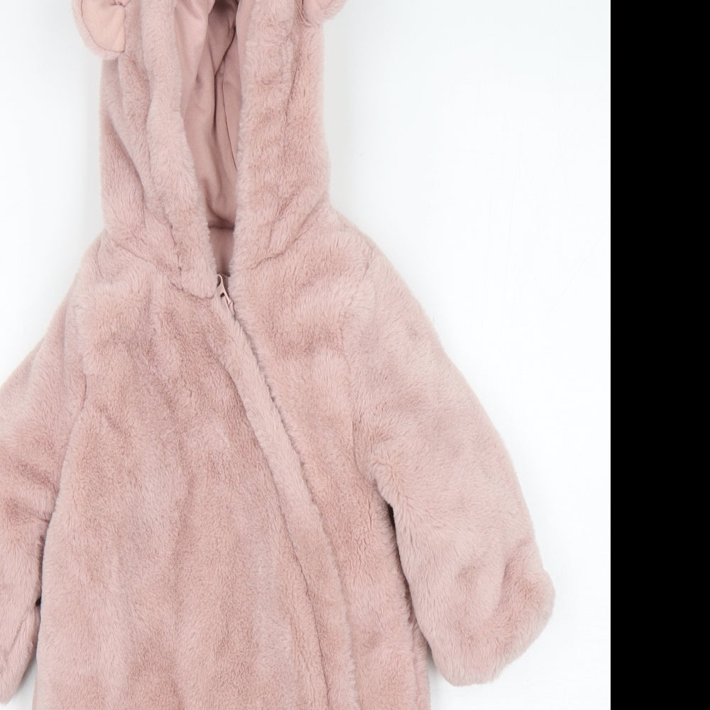 Matalan Girls Pink  Polyester Babygrow One-Piece Size 3-6 Months