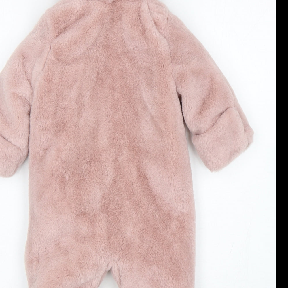 Matalan Girls Pink  Polyester Babygrow One-Piece Size 3-6 Months