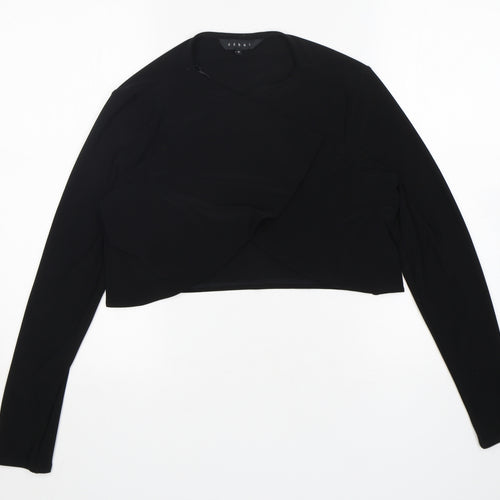 Debut Womens Black  Polyester Wrap Blouse Size M V-Neck