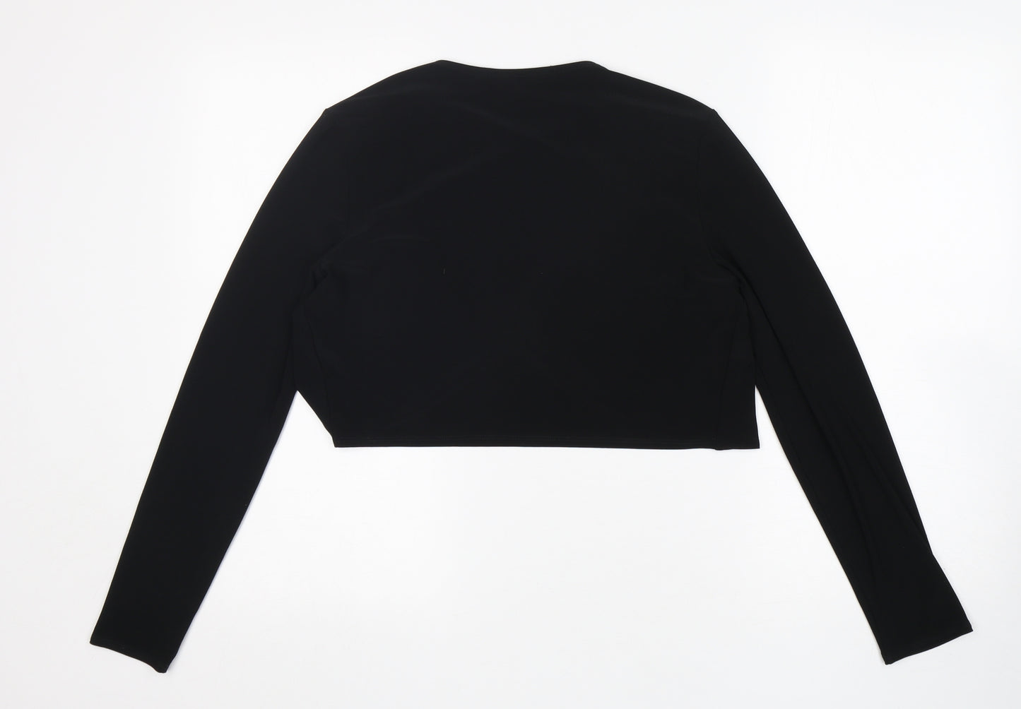 Debut Womens Black  Polyester Wrap Blouse Size M V-Neck