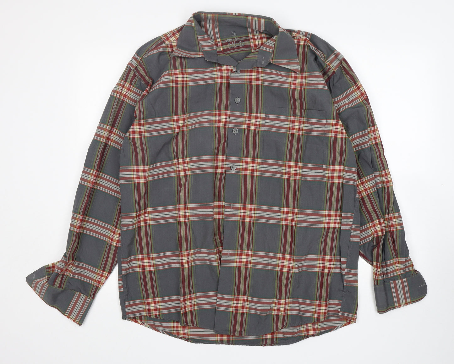 Cuba Collection  Mens Multicoloured Plaid   Button-Up Size S Collared