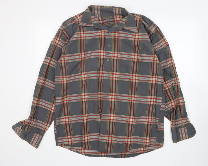 Cuba Collection  Mens Multicoloured Plaid   Button-Up Size S Collared