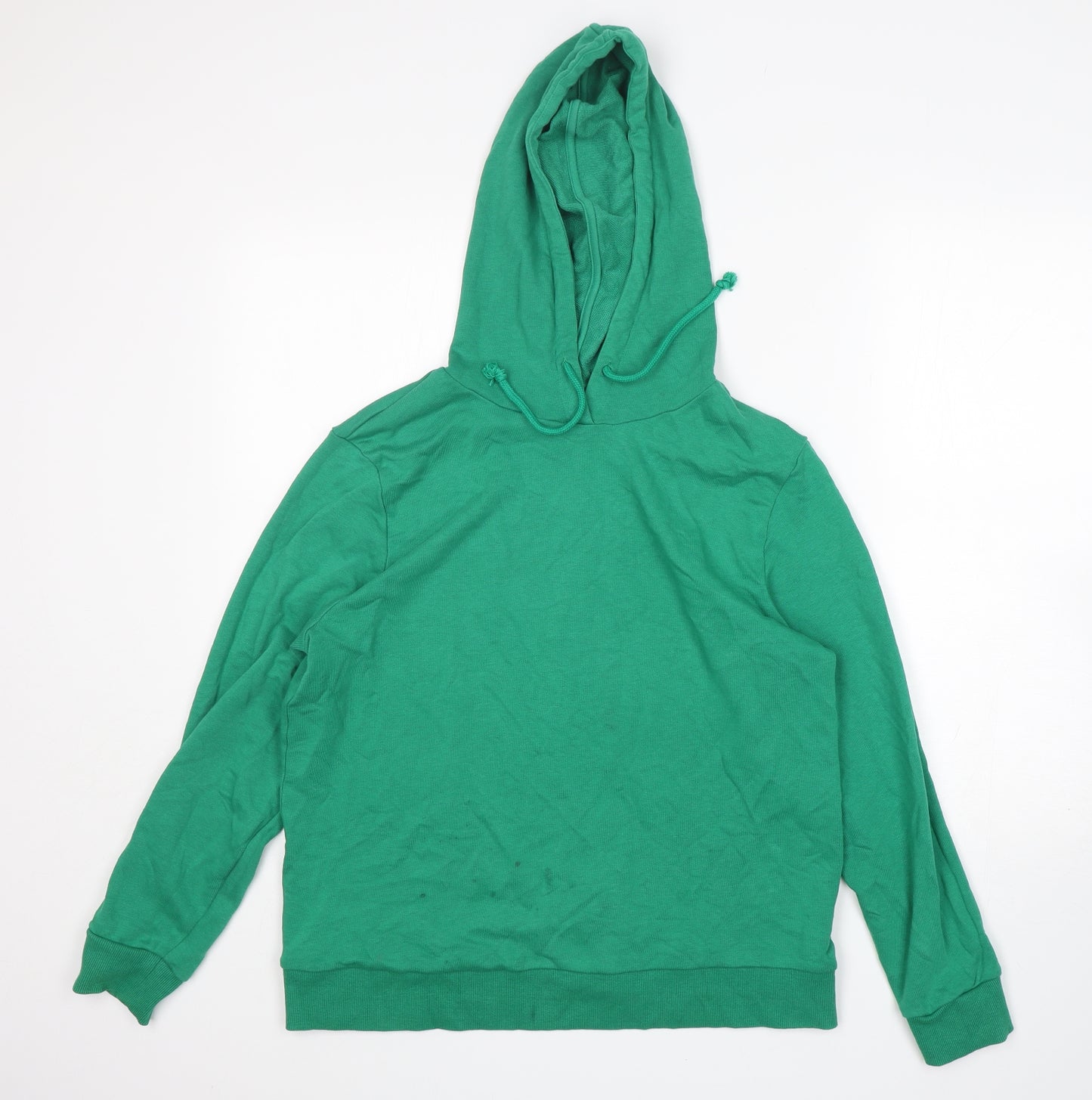 M&S Womens Green  Cotton Pullover Hoodie Size 14