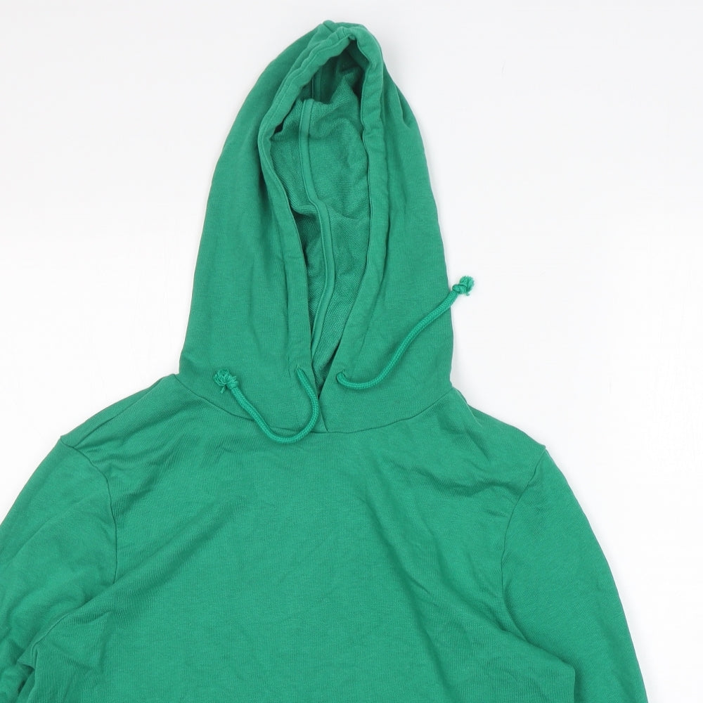 M&S Womens Green  Cotton Pullover Hoodie Size 14