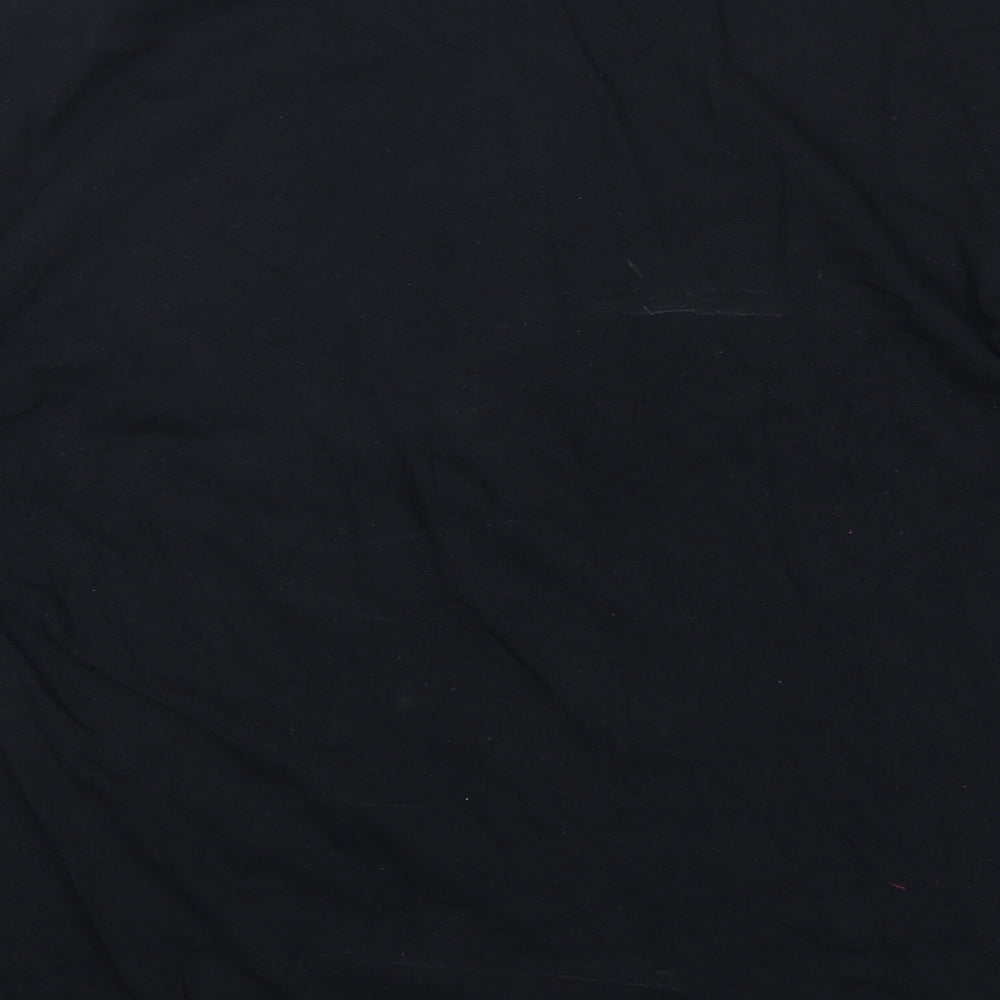 Gilden Mens Black  Cotton  T-Shirt Size 2XL Round Neck