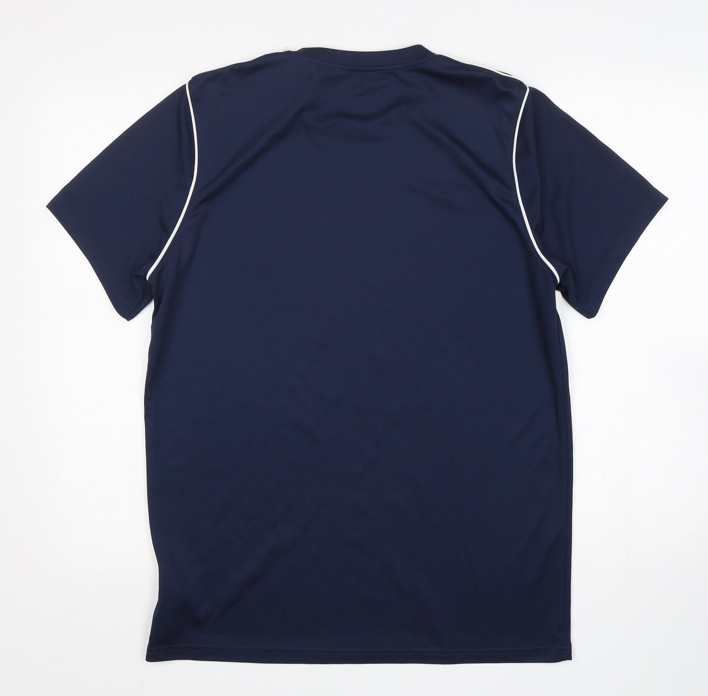 Nike  Mens Blue  Polyester Basic T-Shirt Size L Round Neck