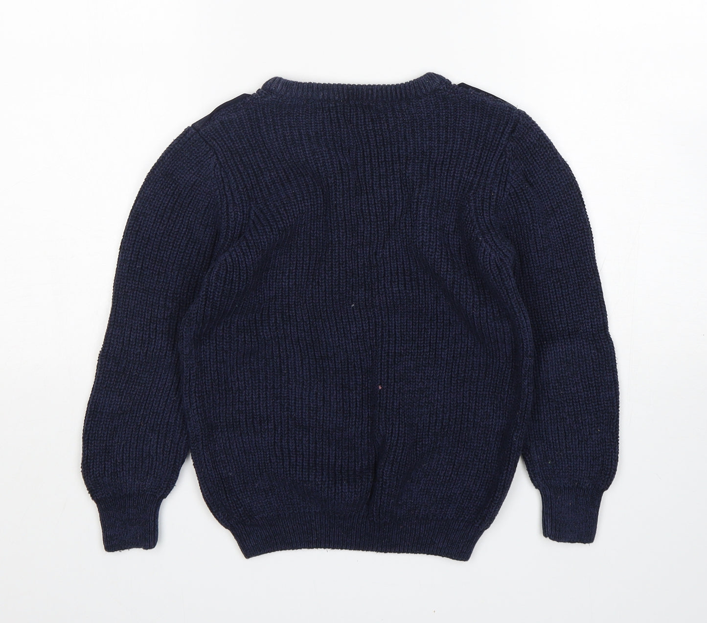 George Boys Blue Round Neck  Cotton Pullover Jumper Size 8-9 Years
