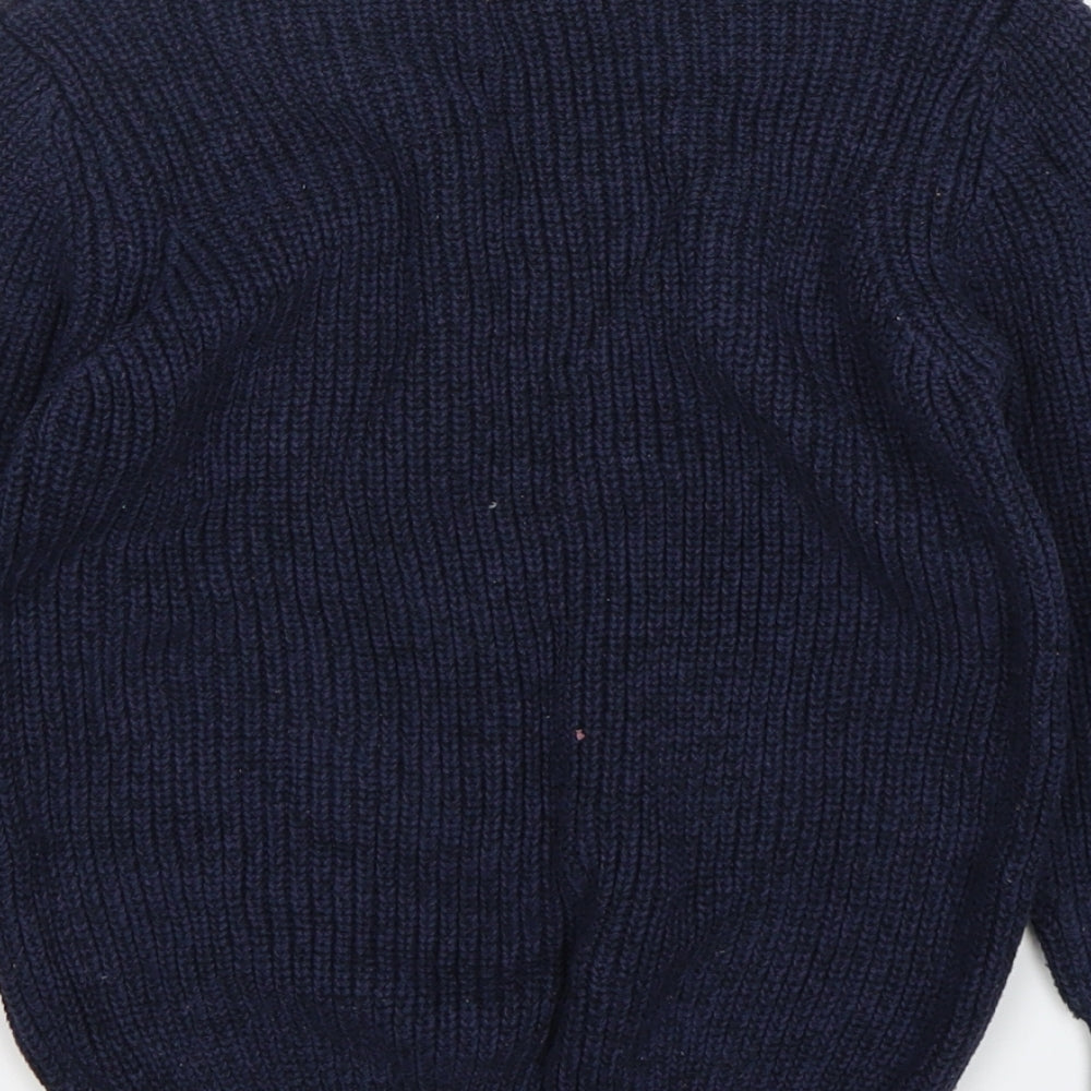 George Boys Blue Round Neck  Cotton Pullover Jumper Size 8-9 Years