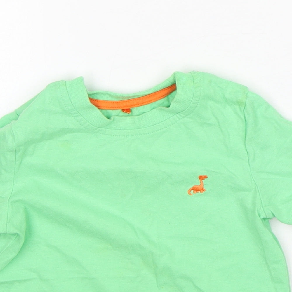 George Boys Green  Cotton Basic T-Shirt Size 18-24 Months Round Neck