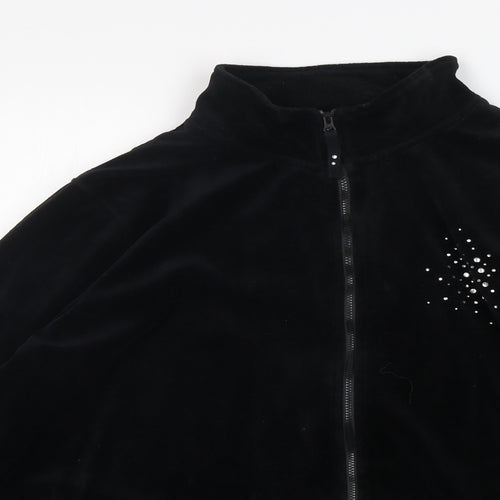 Evans  Womens Black  Cotton Full Zip Sweatshirt Size 22